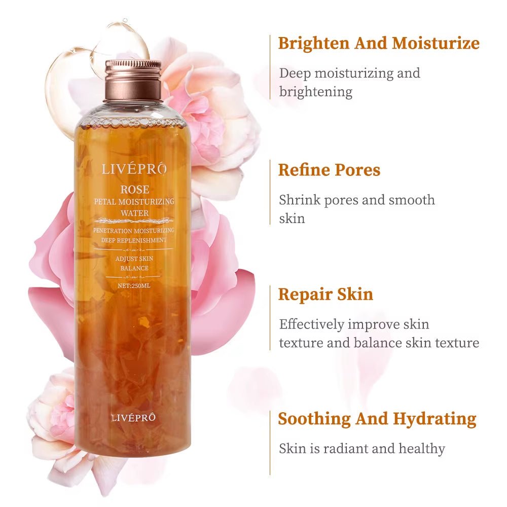 Rose Petal Water Skin Care Toner Skin Care Essence Foundation Moisturizing Skin Care - GlowHaze Beauty