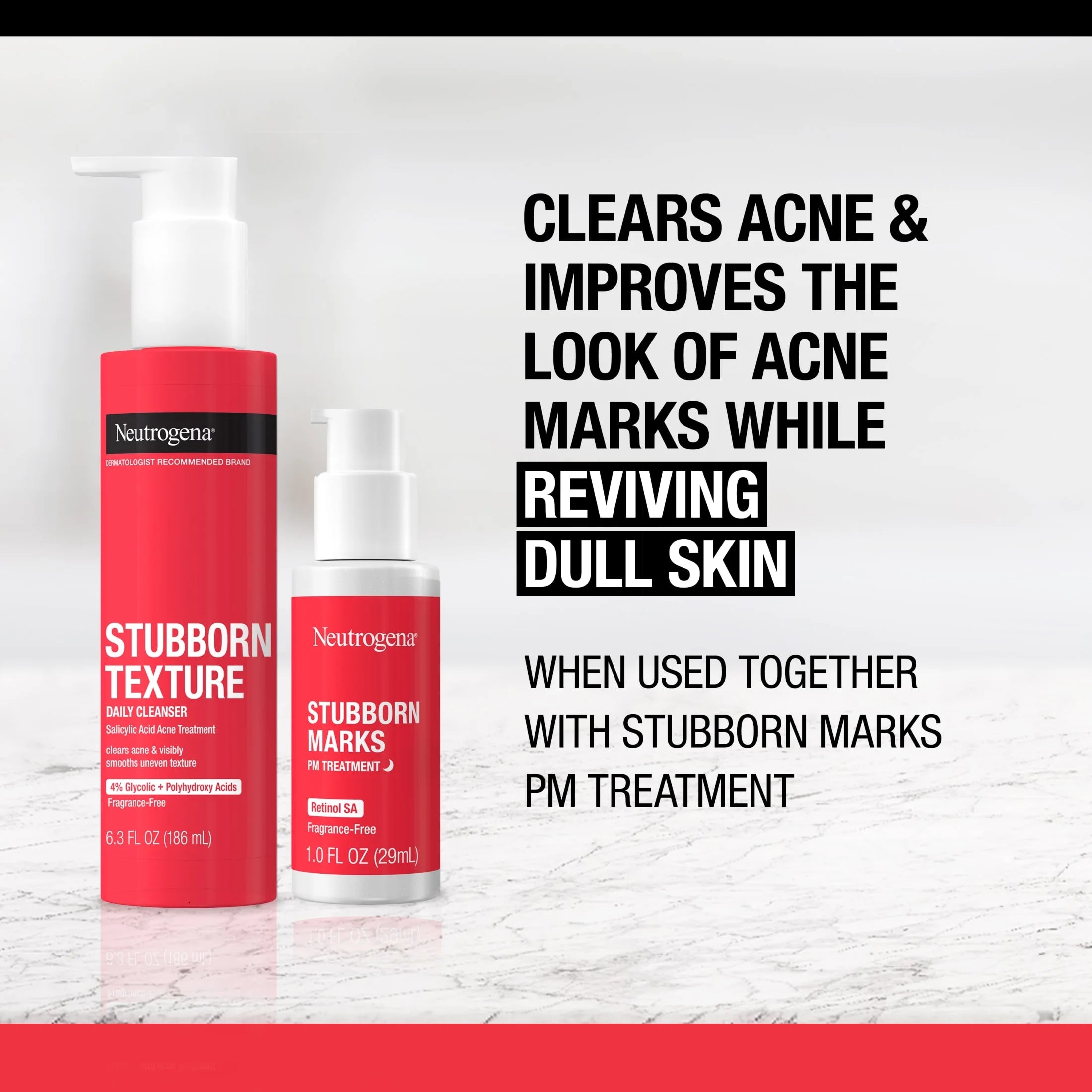 (2 Pack) Stubborn Texture Daily Acne Facial Cleanser, 6.3 Fl. Oz - GlowHaze Beauty