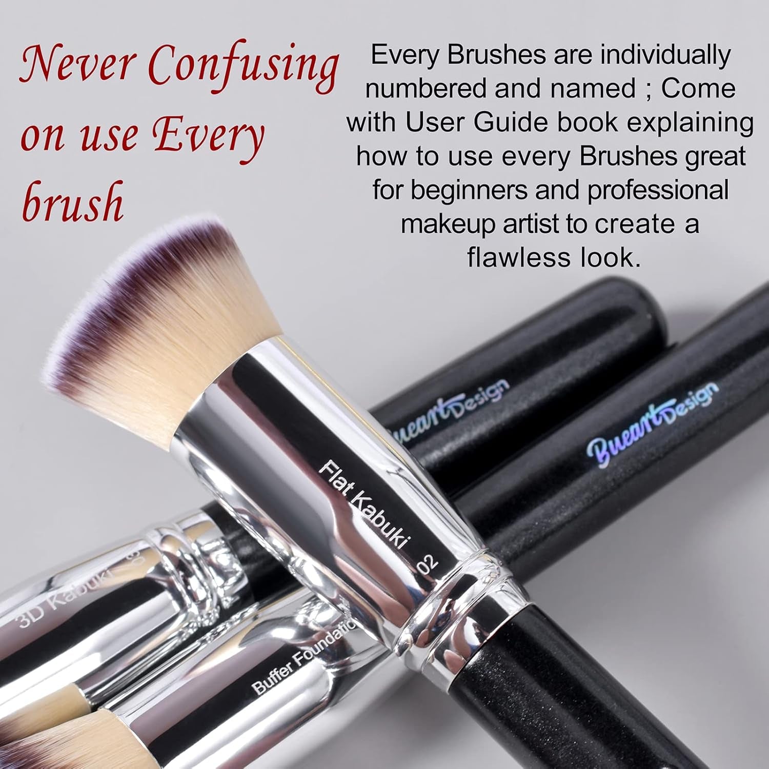 16Pcs Ultra Soft Essential Makeup Brushes Set Professional Makeup Brush Set with Premium Vegan Hair for Foundation Concealer Eyeshadow Face Contour Blush (16Pcs Pearl Black) - GlowHaze Beauty