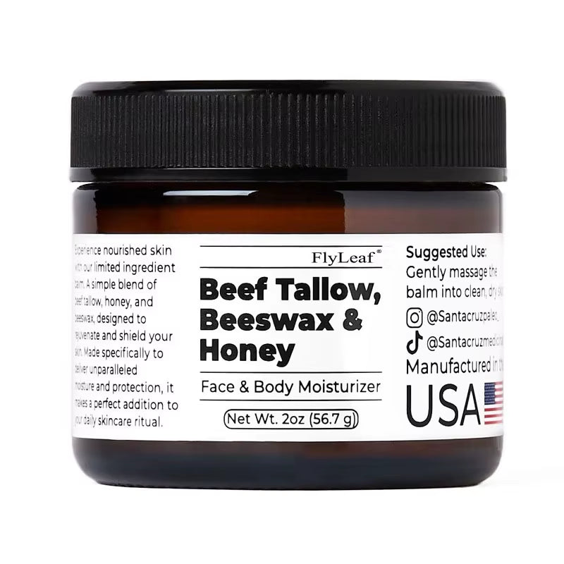 Whipped Beef Tallow and Honey Balm Moisturizing Beef Tallow Face Cream Body Lotion Grass Fed Grass Finished Face Cream Care - GlowHaze Beauty