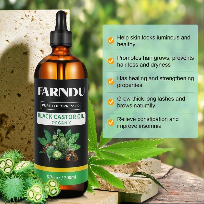 Thick Black Castor Oil - GlowHaze Beauty