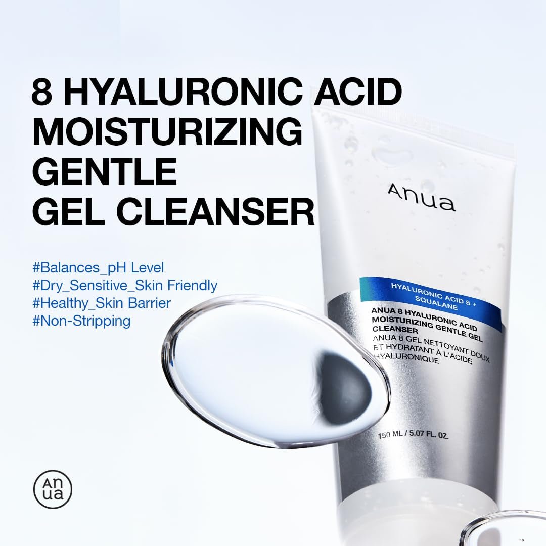 Moisturizing Gentle Gel Cleanser, Hyaluronic Acid, Squalane, Ceramide, Korean Skincare (150Ml/5.07Fl Oz.) - GlowHaze Beauty