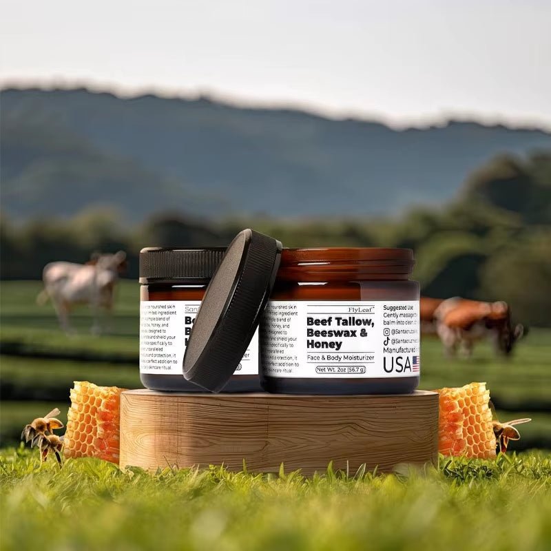 Whipped Beef Tallow and Honey Balm Moisturizing Beef Tallow Face Cream Body Lotion Grass Fed Grass Finished Face Cream Care - GlowHaze Beauty