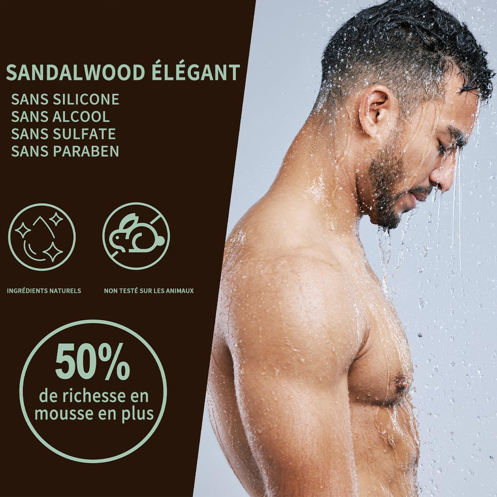 Birthday Gifts for Men Gift Sets for Men 3PC Mens Gift Set Gift Baskets for Men Includes Sandalwood Shower Gel Body Lotion Shampoo, Mens Gift Basket Christmas Gifts for Men Boyfriend - GlowHaze Beauty