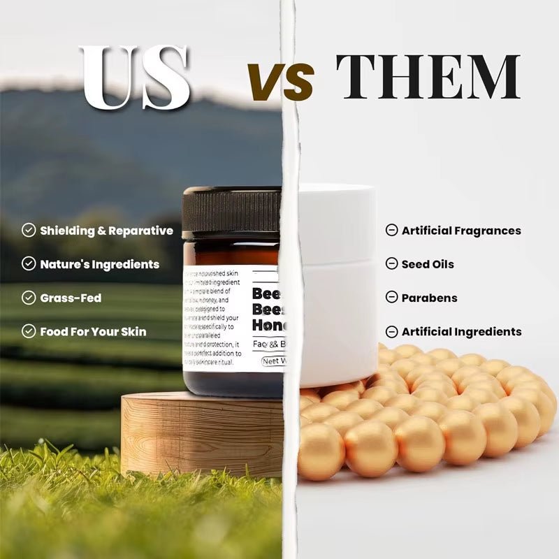 Whipped Beef Tallow and Honey Balm Moisturizing Beef Tallow Face Cream Body Lotion Grass Fed Grass Finished Face Cream Care - GlowHaze Beauty