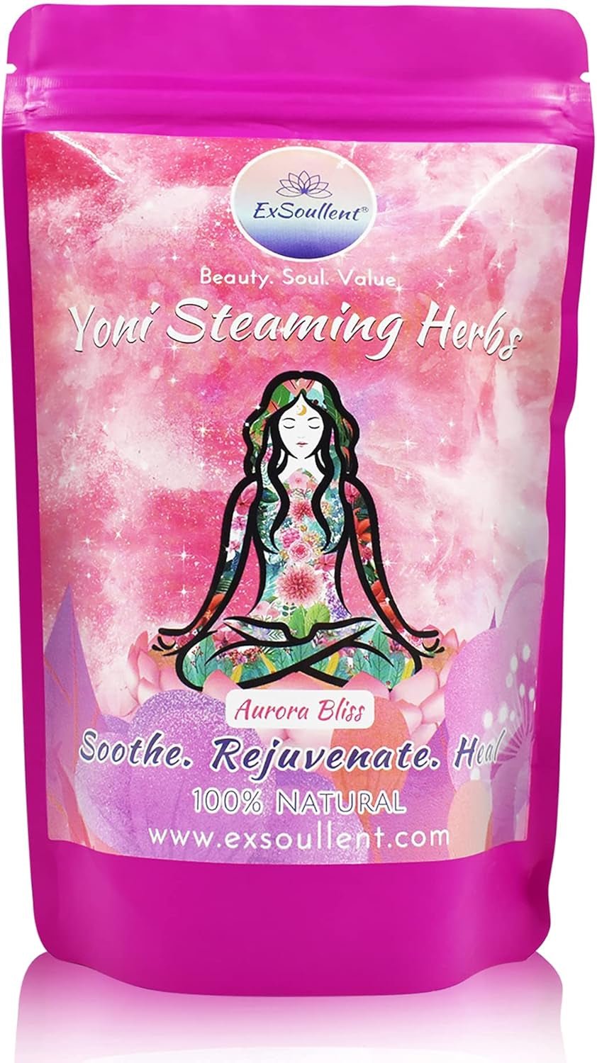 Yoni Steam Herbs - 100% Natural Vaginal Steam, 10 Yoni Herbs Aurora Bliss Blend with Filter Bag | Soothe. Rejuvenate. Heal (2 - 4 Steams) - GlowHaze Beauty
