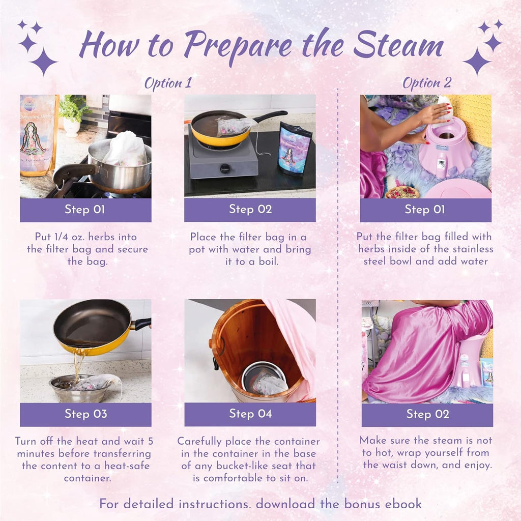 Yoni Steam Herbs - 100% Natural Vaginal Steam, 10 Yoni Herbs Aurora Bliss Blend with Filter Bag | Soothe. Rejuvenate. Heal (2 - 4 Steams) - GlowHaze Beauty