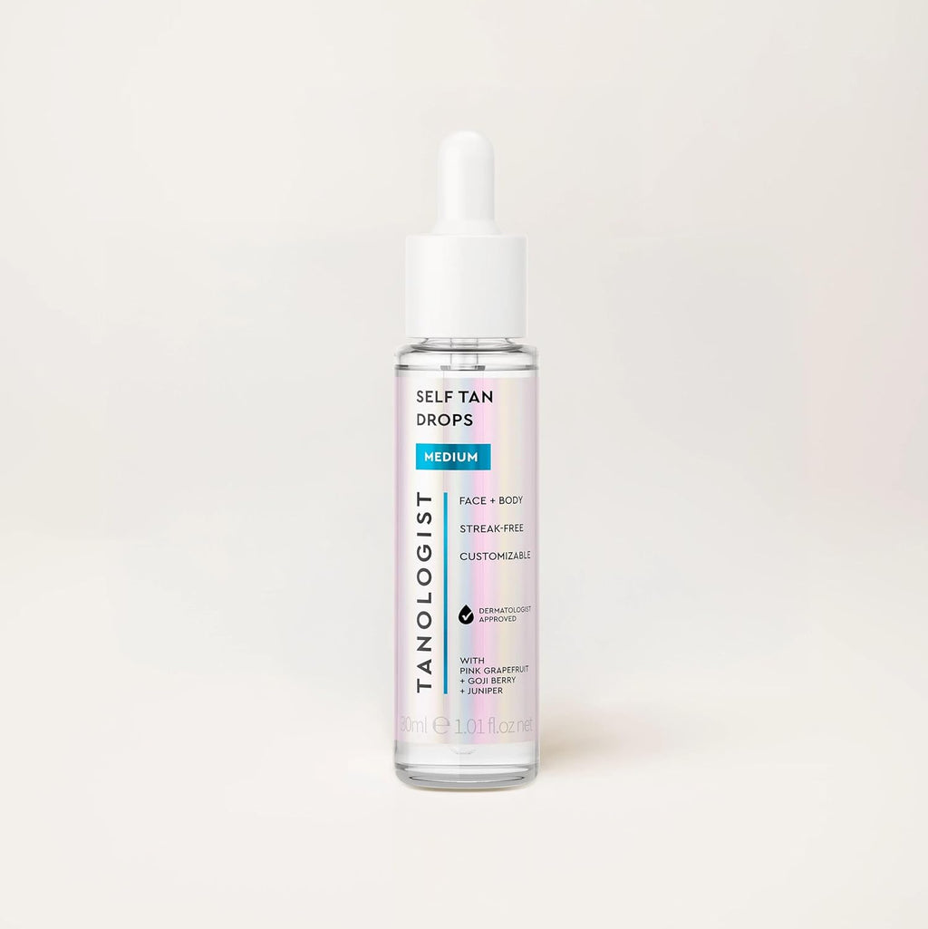 Face and Body Self Tan Drops, Medium - Bronzing Drops - Illuminating Self Tanning Drops, Natural Ingredients & Vegan - 1.01 Fl Oz - GlowHaze Beauty