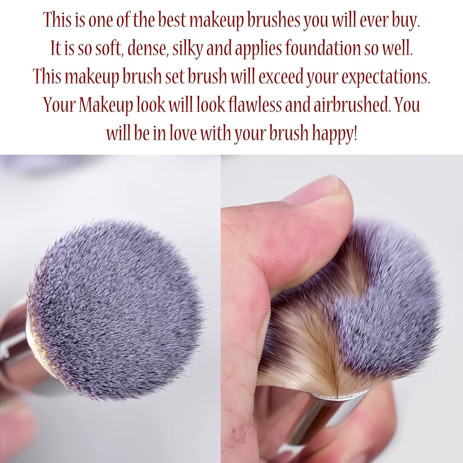 16Pcs Ultra Soft Essential Makeup Brushes Set Professional Makeup Brush Set with Premium Vegan Hair for Foundation Concealer Eyeshadow Face Contour Blush (16Pcs Pearl Black) - GlowHaze Beauty