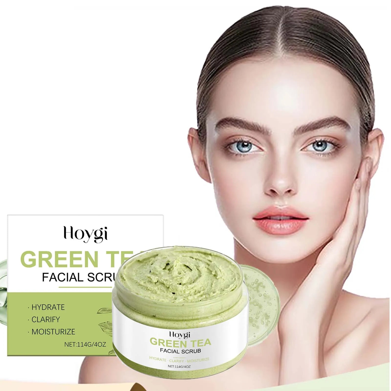 Green Tea Facial Scrub Deep Pore Cleansing Hydrating Blackhead Removal Dead Skin Gentle Exfoliating Scrub Skin Renewal Skin Care - GlowHaze Beauty