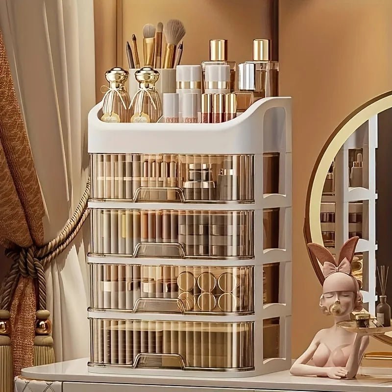 Cosmetic Storage Box Large Capacity Transparent Drawer Jewelry Makeup Storage Box Multi - layer Multi - functional Desktop Organizer - GlowHaze Beauty