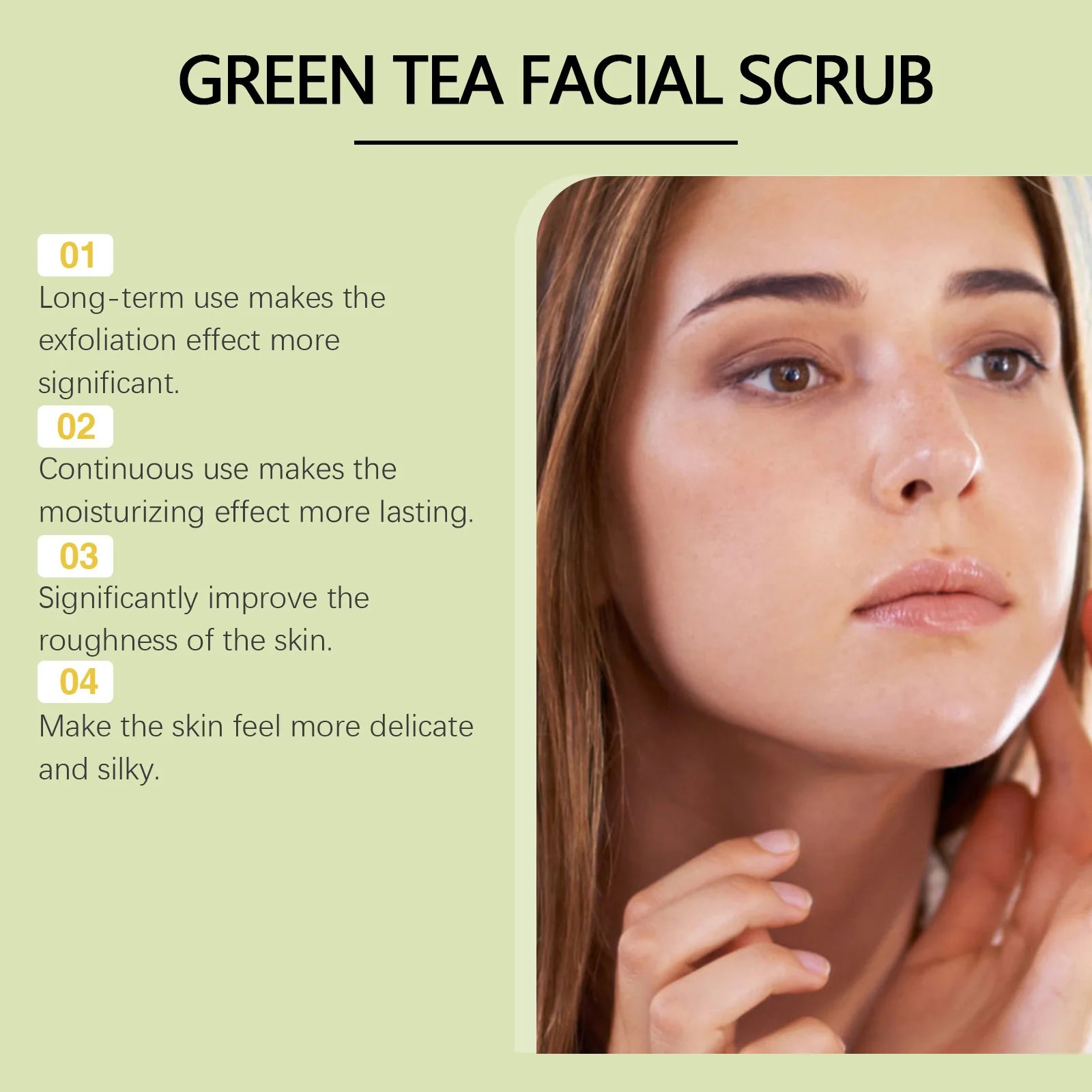 Green Tea Facial Scrub Deep Pore Cleansing Hydrating Blackhead Removal Dead Skin Gentle Exfoliating Scrub Skin Renewal Skin Care - GlowHaze Beauty