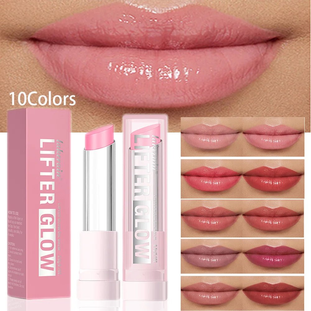 Lip Balm Lifter Glaze Oil Balm with Hyaluronic Acid and Hydrating Oil Blend with 24HRs of Smooth Moisturizing Shine Pink Makeup - GlowHaze Beauty