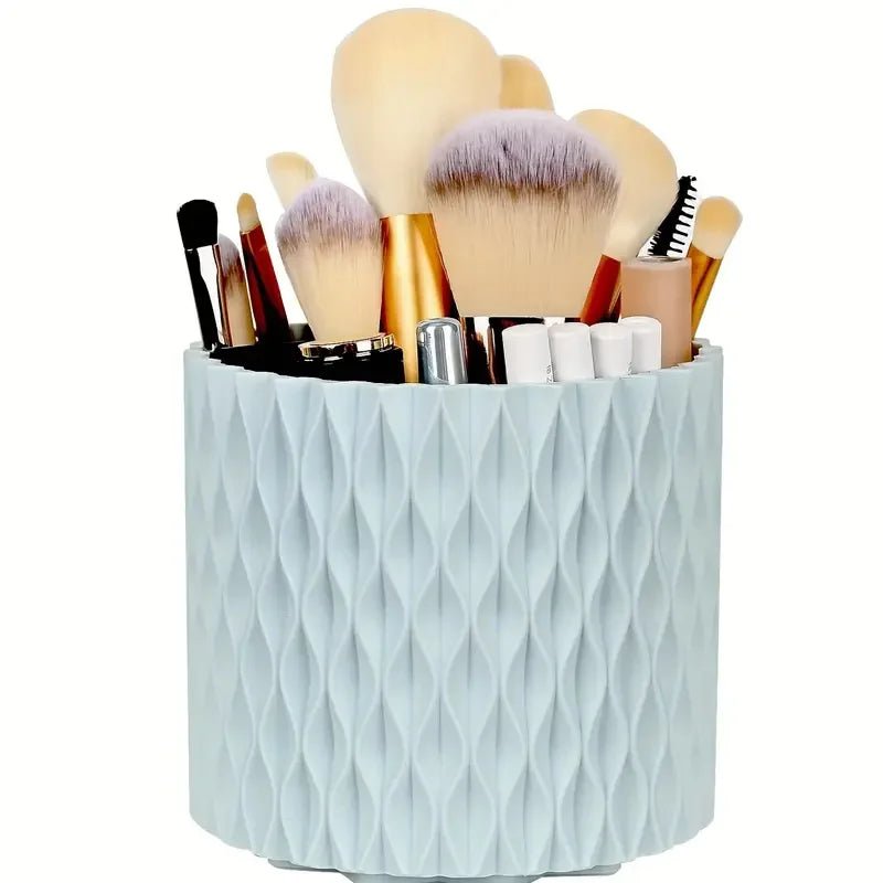 Makeup Brushes Holder 360° Rotating Organizer 5 Slot Multi - Functional Desk Storage Cosmetics Storage for Vanity Desktop Bathroom - GlowHaze Beauty