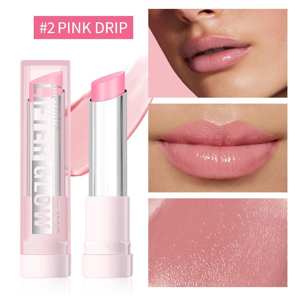 Lip Balm Lifter Glaze Oil Balm with Hyaluronic Acid and Hydrating Oil Blend with 24HRs of Smooth Moisturizing Shine Pink Makeup - GlowHaze Beauty