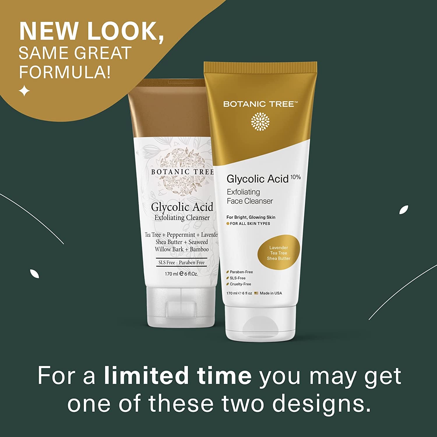 Glycolic Acid Face Wash, Exfoliating Facial Cleanser and Scrub, 10% Glycolic Acid, AHA and Salicylic Acid, 6 Fl. Oz - GlowHaze Beauty