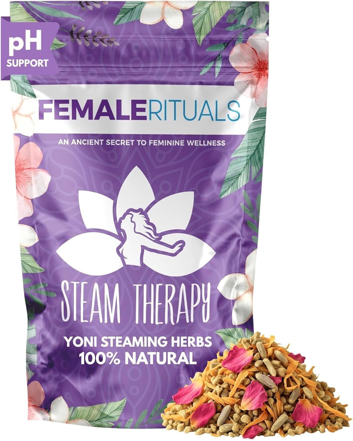 Yoni Steam Herbs (2Oz) Natural Vaginal Steam Blend to Detox & Cleanse - Yoni Vaginal Steam Kit for Menstrual Support, Cleanse, PH Balance & Vaginal Dryness - Gentle Yoni Herbs for Steaming Herb Mix - GlowHaze Beauty