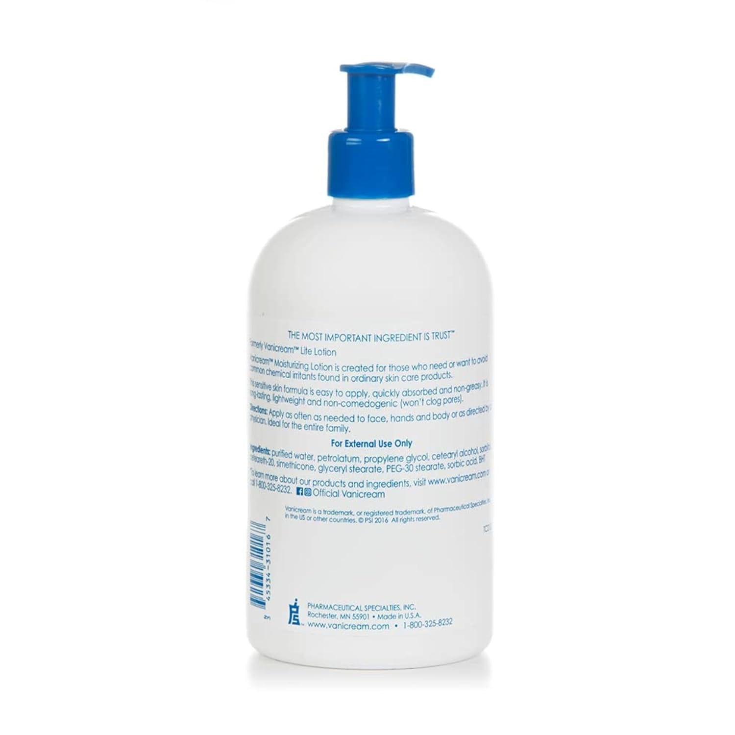 Moisturizing Lotion with Pump | Fragrance and Gluten Free | for Sensitive Skin | 16 Ounce (Pack of 1) - GlowHaze Beauty