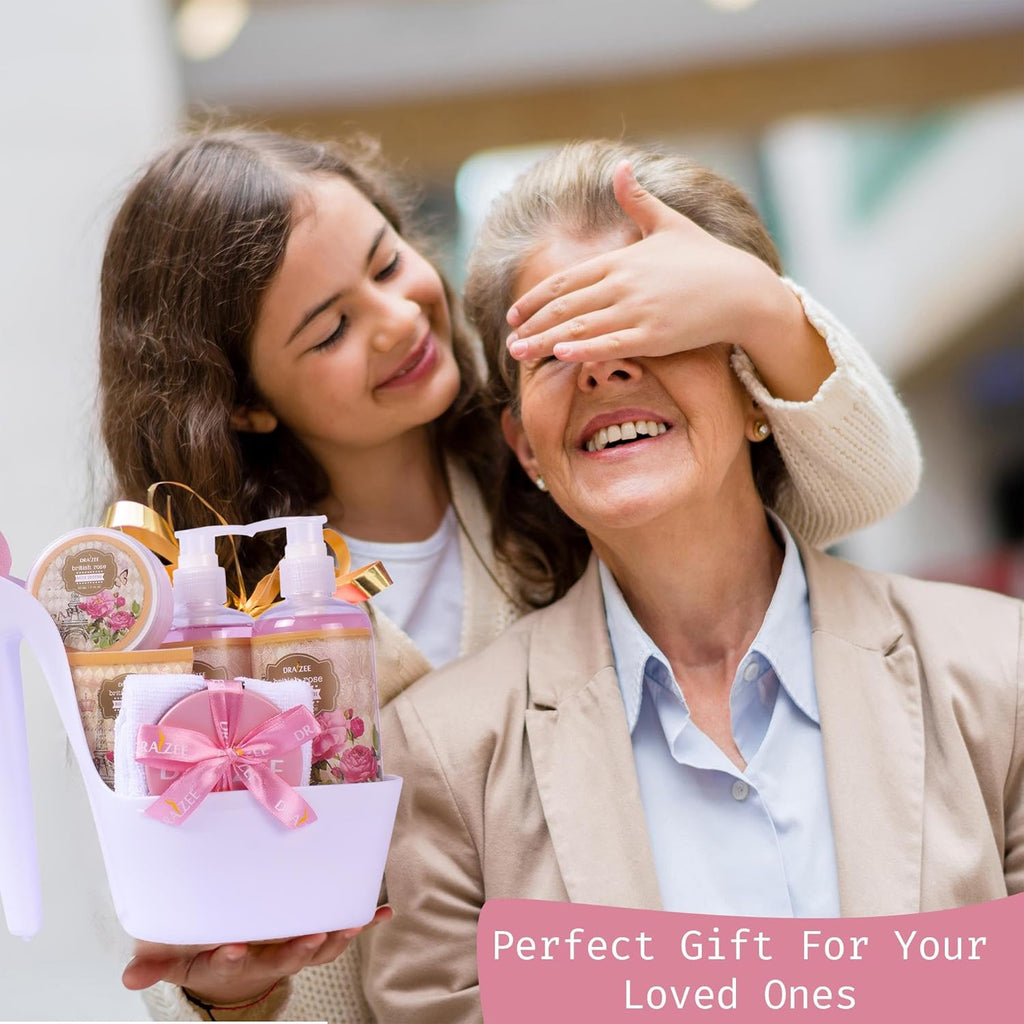 Luxury Spa Gifts for Women – 8 Pc Rose Scented Bath and Body Set with Bubble Bath, Lotion & More – Luxury Self Care Kit for Wife, Mom, Girlfriend, Christmas & Birthday Gifts for Women by - GlowHaze Beauty