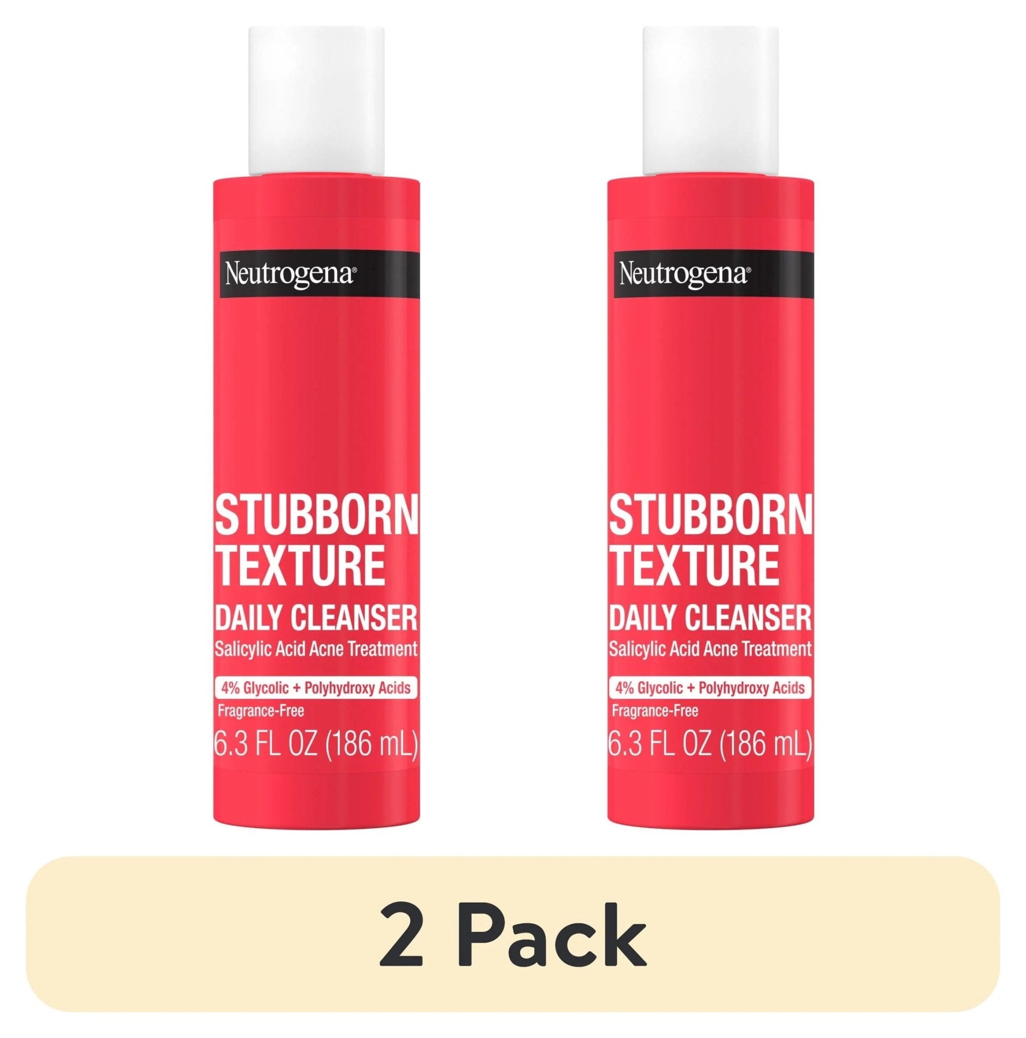 (2 Pack) Stubborn Texture Daily Acne Facial Cleanser, 6.3 Fl. Oz - GlowHaze Beauty