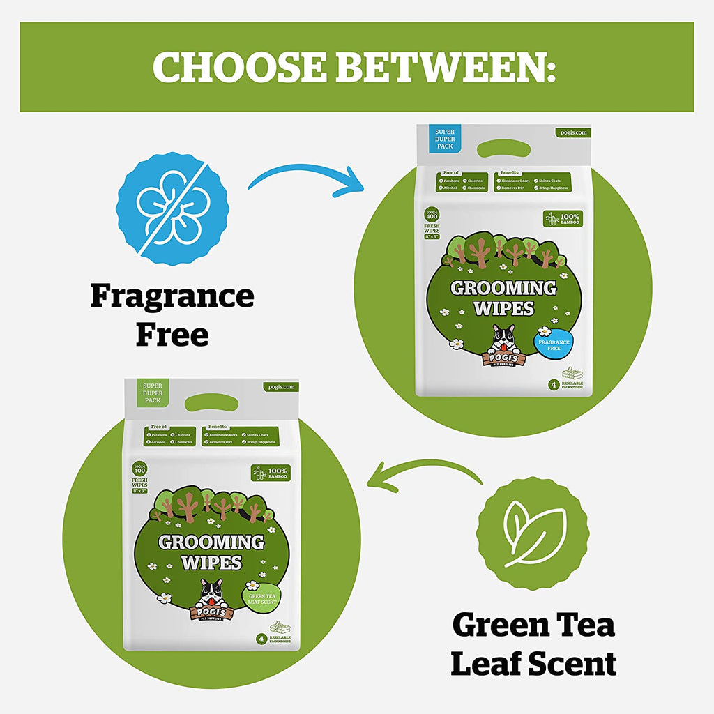 Pogi’S Dog Grooming Wipes – Hypoallergenic Pet Wipes for Paws, Body & Butt – Cleaning & Hydrating, Fragrance Free, 400 - Count - GlowHaze Beauty