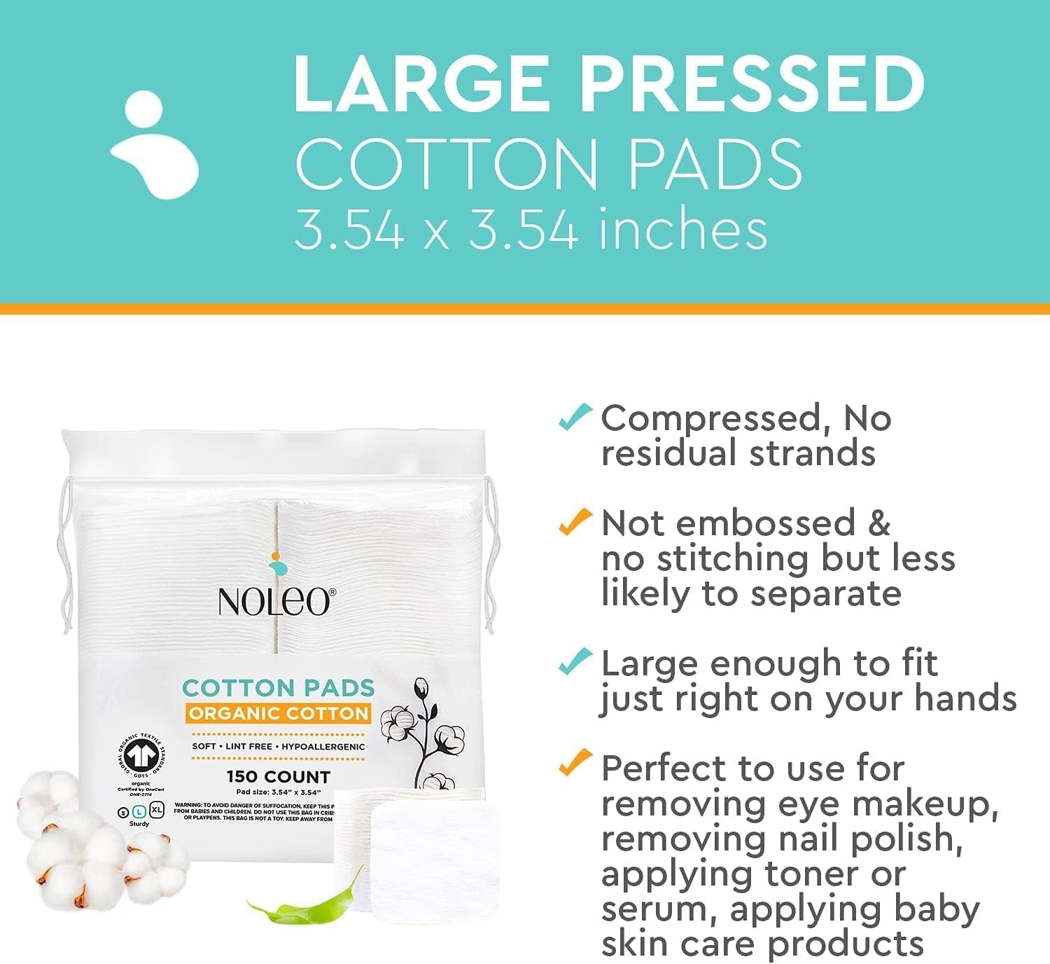 Organic Cotton Rounds & Pads - GlowHaze Beauty