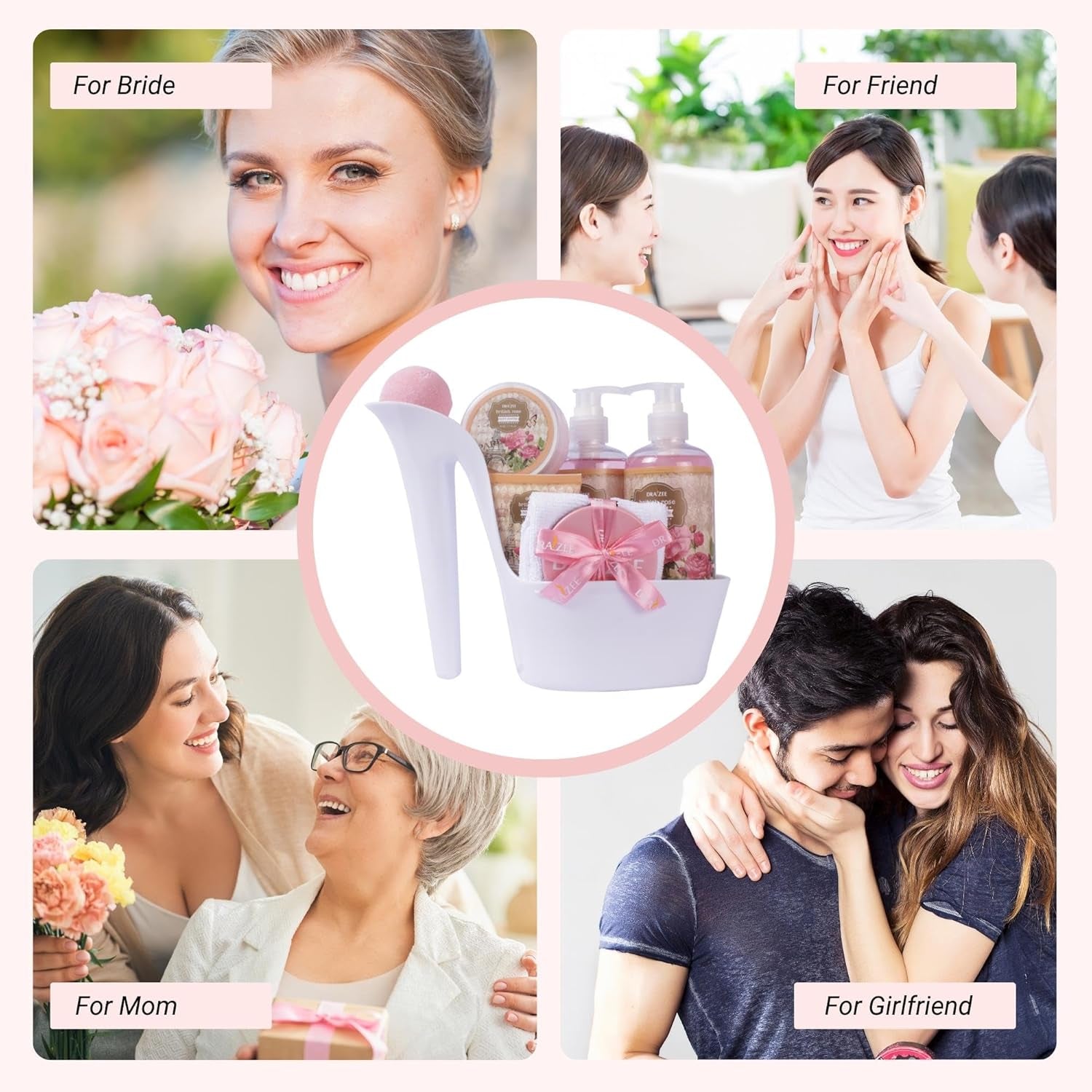 Luxury Spa Gifts for Women – 8 Pc Rose Scented Bath and Body Set with Bubble Bath, Lotion & More – Luxury Self Care Kit for Wife, Mom, Girlfriend, Christmas & Birthday Gifts for Women by - GlowHaze Beauty